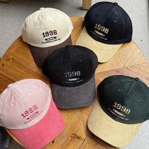 1998 Corduroy <b>Baseball</b> <b>Cap</b> Unisex Spring Autumn Shade Hat Color Block Design - Product Image 1
