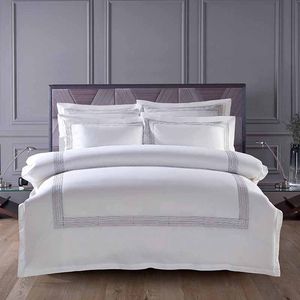 Hotel Twin <strong>Double</strong> Queen King Size Bedding Set Embroidery <strong>Duvet</strong> Cover Set <strong>Bed</strong> Sheets Cotton Set for Wholesale Custom - Product Image 1