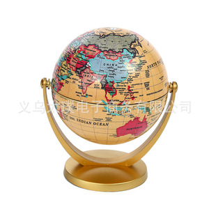 Globo Terráqueo Universal Personalizado en Inglés, Material Didáctico de Inglés para Comercio Exterior, Globo Terráqueo Universal con Marco Dorado, Azul y Blanco - Product Image 3