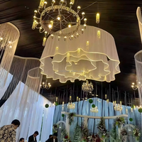 Bande LED en gros pour décorations de plafond de mariage, rideau en organza plissé, voile ondulé, draperie suspendue, cantonnière pour scène, fête et événement