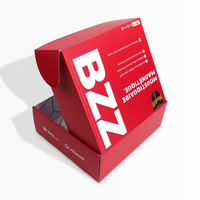 Boîte d'expédition haute en carton ondulé personnalisée rouge et blanc avec impression couleur pour la maison