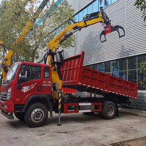 Fabricant 4x2 RHD 85T camion à bras étendu 5T camion à grue pliante bois, poteaux téléphoniques, brique Transport chargement camion à grue - Product Image 1