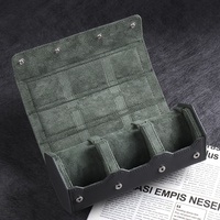 Boîte de montre à logo personnalisé, emballage cadeau rouleau rangement portable voyage luxe organisateur boîte en cuir pu boîtier de montre