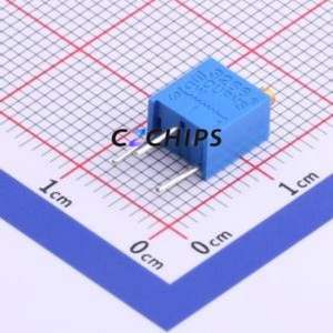 Résistance/potentiomètre réglable 3266W-1-504LF, composant traversant (THT)-3P, 6,4x4,3 mm, résistance 500 kOhm, 10 %, 250 mW - Product Image 1