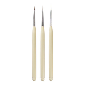 Lot de 3 pinceaux de précision en nylon ultra-fin pour nail art, manche en plastique macaron, virole sertie, pour liner et peinture, stylo de manucure professionnel - Product Image 5