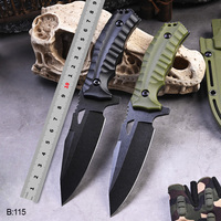 Couteau tactique personnalisable Bochen, lame en acier inoxydable 440, manche en nylon et fibre de verre, pour la survie en plein air et la chasse