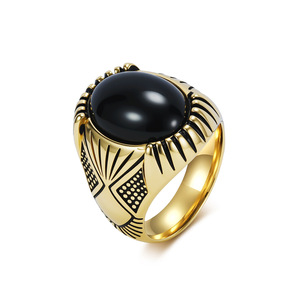 Cross-border yunnique style retro black gemstone rings and bracelets, niche and unique old-money style light luxury - Product Image 5