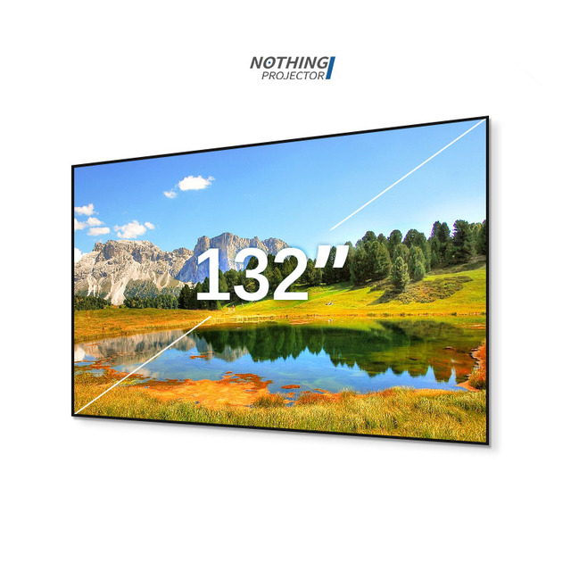NP 132 Inch Premium BlackSeries Wall Mounted HD 4K 16:9 Home Theater Fixed Frame UST ALR Laser Projector Screen
