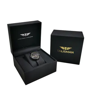 China Dongguan Supplier Customized Logo Eco Black PU Leather Pillow Wrist Watch Box Cheap Watch Case