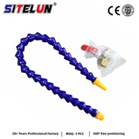 Tuyau de refroidissement flexible de 3/8 pouce, en plastique et acier inoxydable, avec buse ronde et filetage en pouces, pour fraiseuse, tour et machine CNC