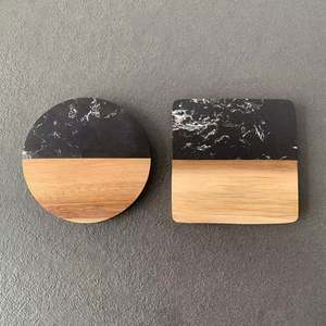 Posavasos de Piedra Personalizados para Regalos de Boda 2025, Posavasos de Mármol y Madera de Acacia para Bebidas, Portavasos de Mármol - Product Image 4