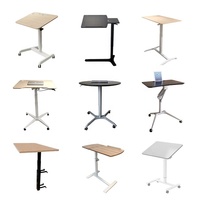 Poste de travail hospitalier Bureau inclinable pour ordinateur portable Bureau élévateur à gaz Bureau debout pliable pneumatique Table à manger réglable en hauteur