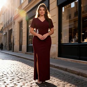 Abaya en polyester avec strass thermocollants pour femmes musulmanes, élégante et luxueuse, fabricant d'Abaya sur mesure - Product Image 3