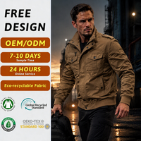 Veste bomber tactique robuste pour homme, kaki, en coton, avec plusieurs poches, vêtements de travail d'extérieur