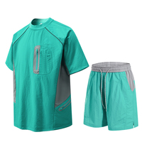 Ensemble de survêtement de sport pour hommes de haute qualité haut à manches courtes flexible léger et short tenue athlétique pour les entraînements d'été