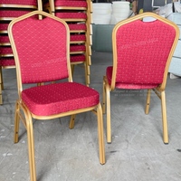 Chaises de banquet et de réception en métal rouges d'occasion, de haute qualité et à prix abordable, pour hôtels, mariages et restaurants, vente en gros directe usine