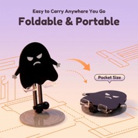 Support de bureau universel pliable et flexible en acrylique noir, motif fantôme d'Halloween mignon et effrayant, pour commande en gros, impression personnalisée OEM