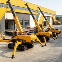 Grue araignée diesel professionnelle avec système d'entretoises hydrauliques et forte endurance pour les opérations en extérieur