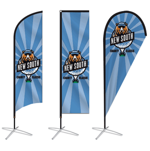 Kit de mât de drapeau en aluminium de haute qualité, drapeaux en polyester imprimés numériquement, piquet de sol pour la publicité promotionnelle en extérieur, bannières ouvertes - Product Image 5