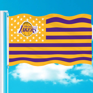<span class=keywords><strong>Drapeau</strong></span> NBA <span class=keywords><strong>Los</strong></span> <span class=keywords><strong>Angeles</strong></span> Lakers en polyester 90x150cm ; Bannière portable imperméable à impression numérique, directement de l'usine, pour les événements sportifs - Product Image 2
