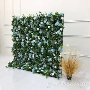 GNW Bright Artificial wall flower wedding decoration silk flower curtain backdrop wedding decorations for reception