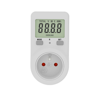 Compteur d'énergie domestique monophasé WATTSAVE, alimenté par prise, écran LCD, IP22, 16A, 230V, certifié CE, norme française (1,0 % + 3)