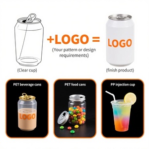 Biểu Tượng Tùy Chỉnh Pet Nước Trái Cây 300Ml/500Ml/650Ml Kéo Vòng Đồ Uống Có Thể Rõ Ràng Nhựa Lon Cho Nước Soda Nước Trái Cây Kem Bao Bì - Product Image 5