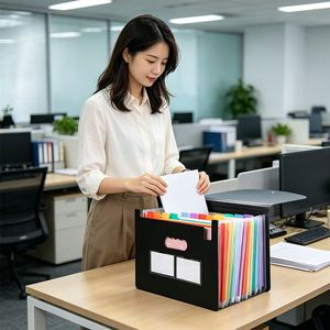 กระเป๋าใส่เอกสารสำหรับนักเรียน สำนักงาน ความจุขนาดใหญ่ จัดหมวดหมู่ได้หลายช่อง กระเป๋าใส่เอกสารสำหรับใช้ภายในอาคาร - Product Image 2