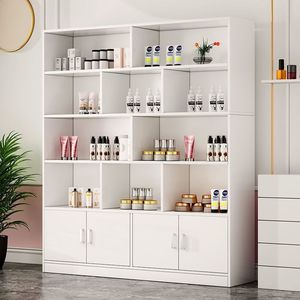 Meuble de présentation sur pied pour salon de coiffure et institut de beauté, étagères amovibles, design moderne et simple, montage facile - Product Image 2