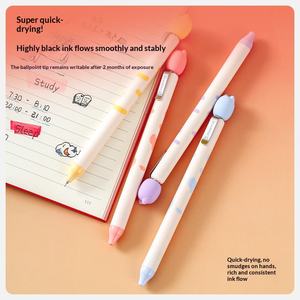 Stylo Zanshi Cat Pen Série Fleur, ludique et amusant, pour la décompression, séchage rapide, CS Double Beads 0.5mm, pour étudiants, en plastique - Product Image 2