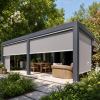 Stores à enroulement électriques ou manuels en PVC sur mesure pour extérieur, avec tissu anti-UV et écran de protection à fermeture éclair pour véranda, bord de piscine, bar