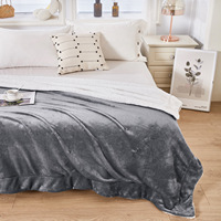 Couette d'hiver chaude en flanelle polaire tricotée anti-acariens, double épaisseur, pour enfants, usage domestique, en polaire corail unie, pour le commerce international