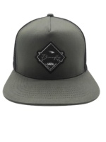 Topi Trucker Berkualitas Tinggi 5 Panel Bordir 3D Pinggiran Datar Logo Kustom Snapback High Crown
