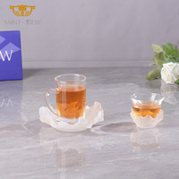 100mL 75ml Exquisitos vasos de agua ambiental Plata Oro Espresso Taza de café para el té de la tarde