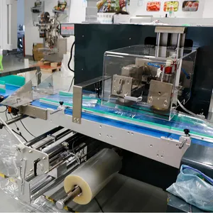 Machine de conditionnement d'oreiller de sachet en plastique de fruit de légume frais de feuille d'écoulement automatique avec horizontal