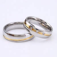 6MM breite koreanische Version Paar Ring Edelstahl Golddraht Herren-und Damen ring