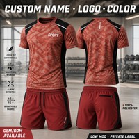 Conjunto de Camisetas Deportivas Personalizadas con Camuflaje, Sublimación OEM, Corte Holgado, Ropa Deportiva para Correr, Franja Reflectante Raglán
