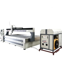 Machine de découpe à jet d'eau CNC 3 axes, table de travail 4x2m, 4200 bars, 37 kW, 220-380 V, pour acier inoxydable, granit, verre et plus encore