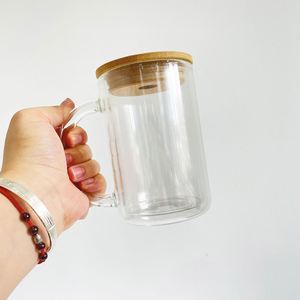 <b>Double</b> <b>Wall</b> Pre-Drilled Snowglobe <b>Mug</b> 9 11 15 Oz Sublimation Snow Globe Beer Glass Cup With Bottom Hole Plug for Glitter - Product Image 3
