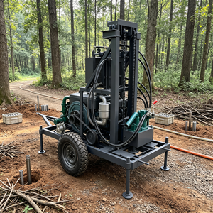 Petite plateforme de forage de puits d'eau à <span class=keywords><strong>vendre</strong></span>, profondeur 150 m, avec équipement et outils - Product Image 4