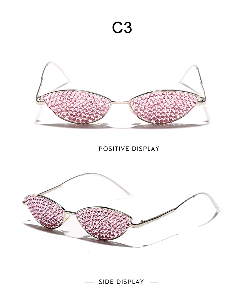 Gafas de sol de lujo vintage con diamantes de imitación para mujer, lentes de sol con forma de ojo de gato, 2023