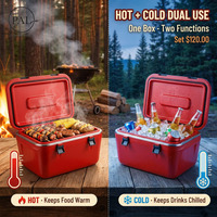 Conteneur alimentaire isotherme Commercial Square, ensemble de 3 pièces, 20L, 30L, 40L, avec revêtement en acier 201, rouge ou vert, pour restaurants et services de traiteur