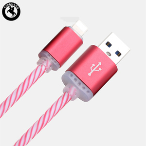 Câble de téléphone LED lumineux à charge rapide Micro USB et Type-C de 1,8 m avec gaine en nylon renforcée et LED clignotantes multicolores - Product Image 1