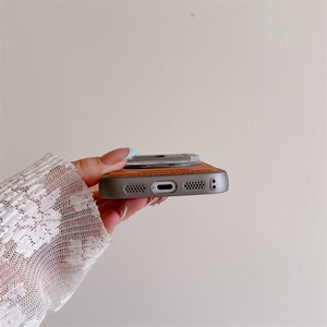 360° Ring <b>Stand</b> Frameless Leather Magnetic Phone Case for iPhone 17 12 13 14 15 16 Pro Max Hard <b>PC</b> Protective Cover - Product Image 5