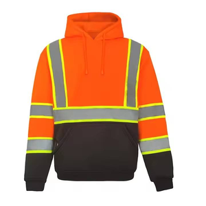 Sudadera con capucha de seguridad de algodón con forro polar ANSI Clase 2 Hi Vis Logotipo personalizado Promoción Bolsillo de gran capacidad Práctico reflectante - Product Image 4