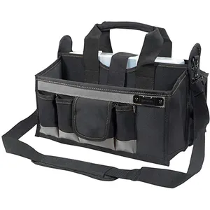 Mallette en cuir personnalisé, sac de rangement pour outils, valise de rangement, 15 poches, 16 pouces, pièces