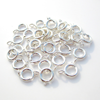 Fermoirs à ressort en laiton argenté et doré de 6 mm, fermoirs ronds, anneaux ouverts pour la fabrication de colliers, bracelets et bijoux