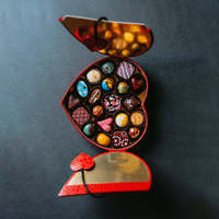 Boîte à chocolats en forme de cœur pour la Saint-Valentin, boîtes à biscuits, emballages pour Noël, mariage, bonbons, cadeaux, boîtes en cuir de qualité supérieure pour dattes