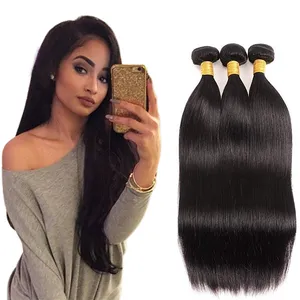 Sí cutícula alineada cabello virgen y cabello sedoso onda recta estilo Peruano de la Virgen de la armadura del pelo humano