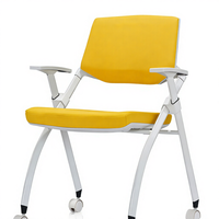 Chaise de formation pivotante moderne en plastique, siège ergonomique pour conférences avec tablette d'écriture, roulettes en nylon, certifiée BIFMA, mobilier de salle de classe